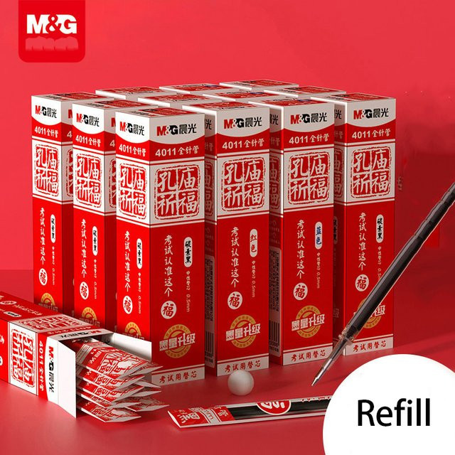 M&G Gelstift-Nachfüllungen Schwarz, 0,5 mm feine Spitze für Kugelschreiber, ideal für Schule und Büro - Bild 1