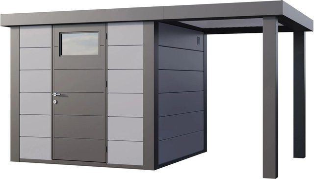 Telluria Gerätehaus Classico mit offener Lounge S Rechts in Grau, B/H/T: 426 x 219 x 258 cm - Bild 1