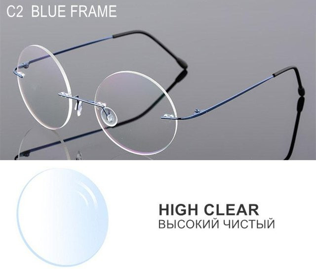 Bai Fen Bai Electronic 3C F088 Korrektionsbrille, randlos, rund, Unisex, grau - Bild 1