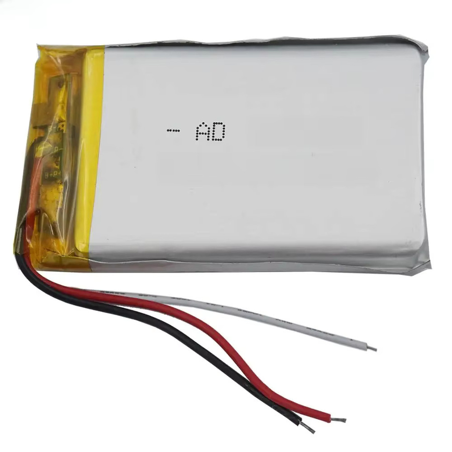 XINJ Li-Ion Akku Li-Polymer 3,7 V 900mAh 3,33 Wh mit 3 Drähten in Silber für GPS, Bluetooth-Lautsprecher und LED-Licht - Bild 1
