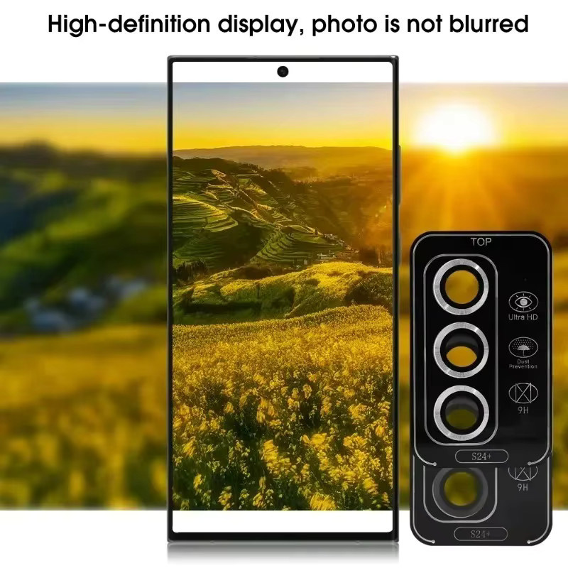 Kameraobjektivschutz für Samsung Galaxy S25 Ultra und S23 Ultra aus gehärtetem 9H Glas mit Metallring in Schwarz oder Transparent - Bild 6