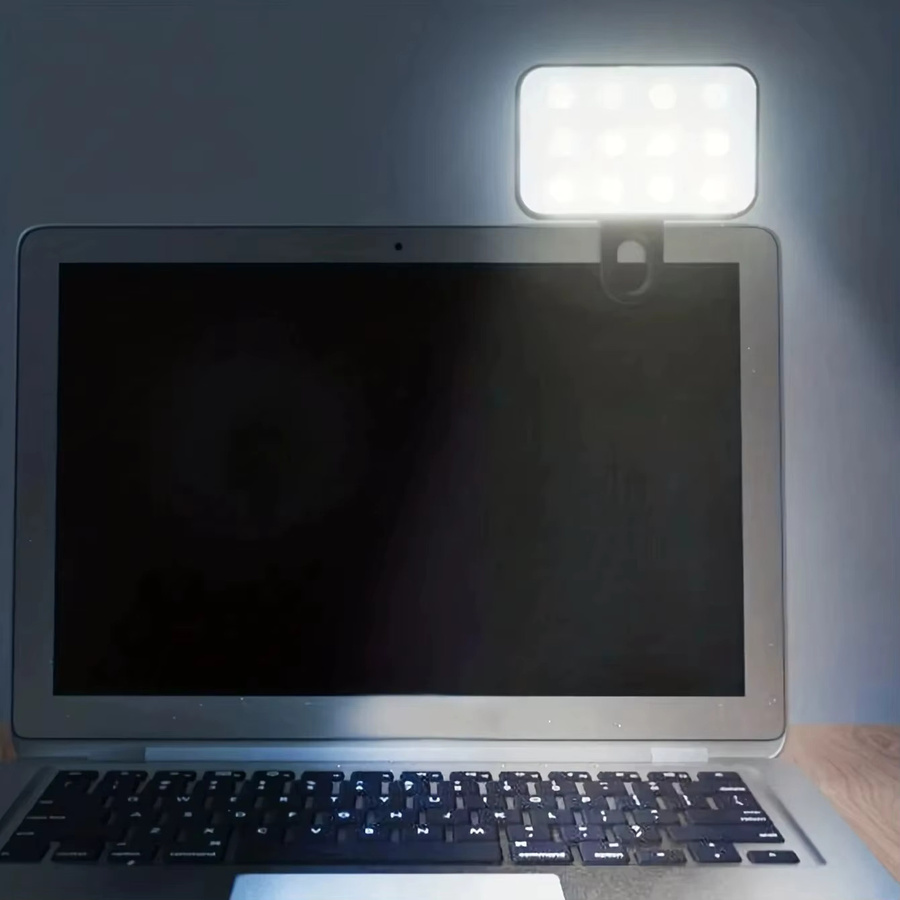 Hoopet Tragbares Mini-Selfie-Fülllicht in Schwarz, wiederaufladbar mit 3 Modi und einstellbarer Helligkeit zum Anklipsen für Telefon, Laptop und Tablet - Bild 3