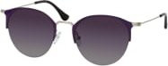 Mister Spex Collection Moore 2041 Sonnenbrille, Rund, Halbrand, Metall, Damen, Purple, Grey - Bild 1