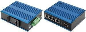 Digitus Industrial Ethernet Switch DN-651135 Unmanaged Gigabit PoE mit 4x 10/100/1000Base-TX und 1x 1000Base-FX SFP Port in Blau - Bild 3