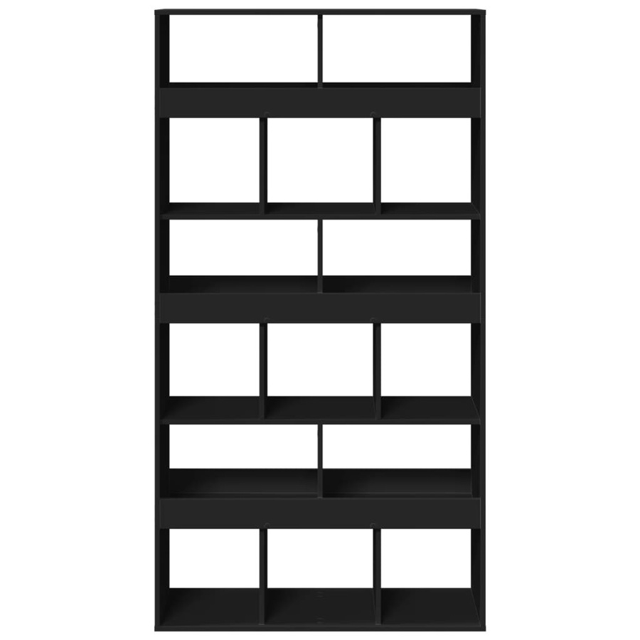 vidaXL Raumteiler Regal in Schwarz aus Holzwerkstoff, B/T/H: 100 x 33 x 187,5 cm - Bild 4