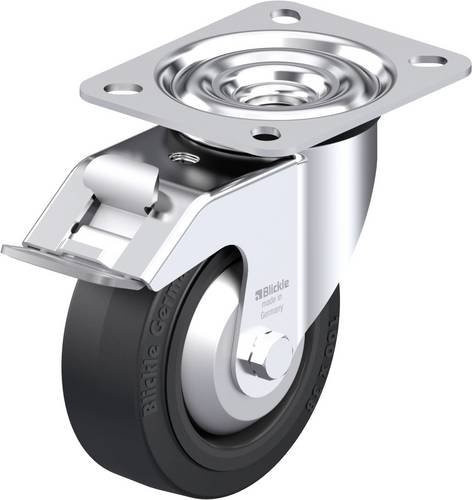 Blickle Stahlblech-Lenkrolle LE-POEV 100XR-FI-FA in Silber und Schwarz mit 100 mm Rad-Durchmesser und 150 kg Tragfähigkeit - Bild 1