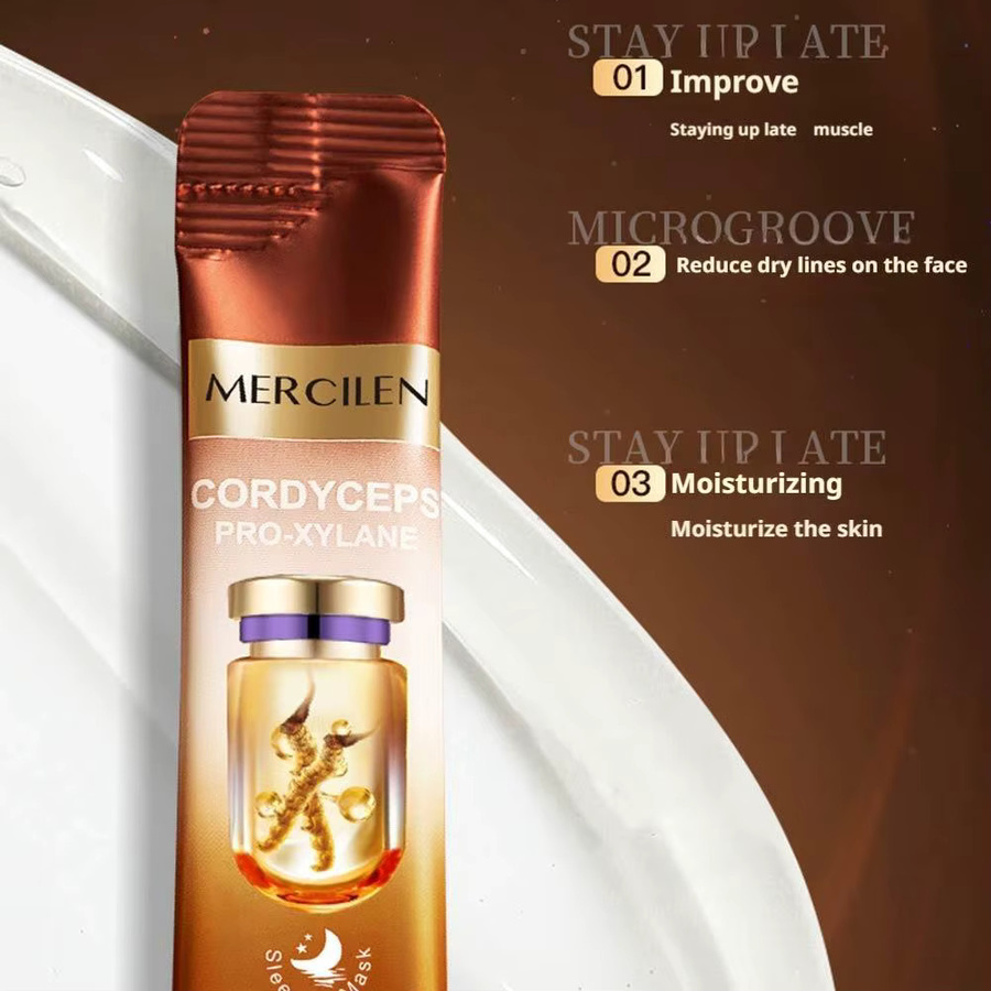 Mercilen Cordyceps Pro-Xylane Peptid Schlaf-Gesichtsmasken, 20 Stück, Unisex - Bild 4