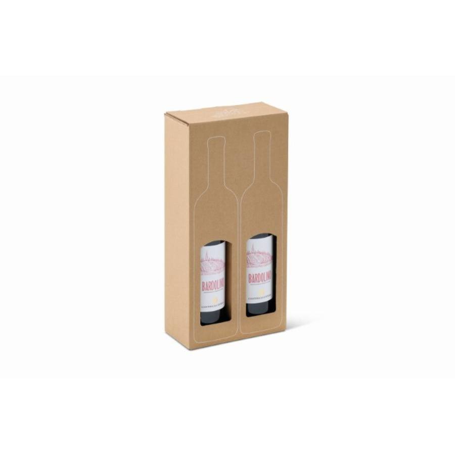 ColomPac Geschenkkarton SAWP für 2 Flaschen, Wellpappe, Farbe: Braun, L 182 mm, B 93 mm, H 374 mm - Bild 2