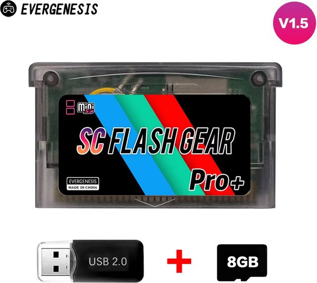 EVERGENESIS SCFW V1.5 Mini SC Karte mit 1000+ in 1 Spielen, 8G TF Karte und Adapter für GBA, GBC, GB und NES, Farbe: Purple - Bild 1