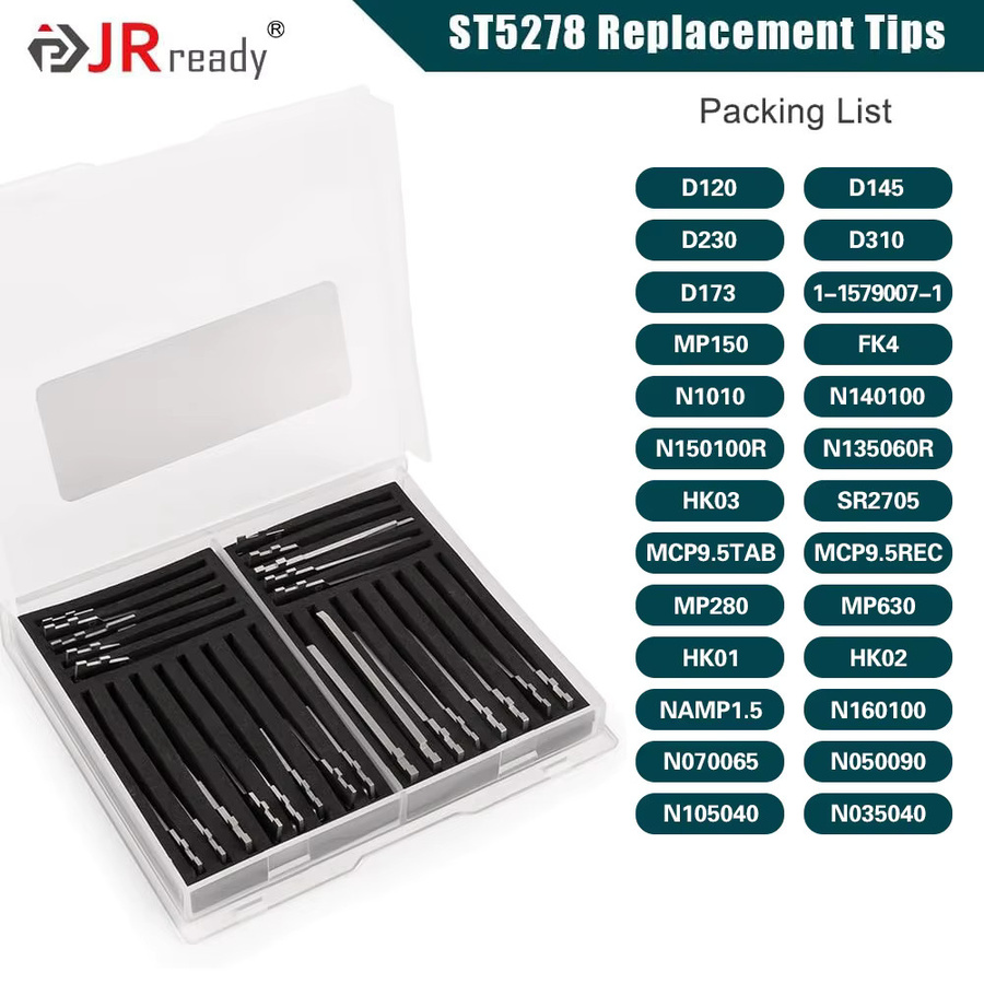 JRready Ersatz-Spitzen-Set für Extraktionswerkzeug und Anschluss-Entriegelungswerkzeug in Silber für Deutsch, AMP/TE, Molex, Delphi, JST und Festanschlüsse - Bild 3