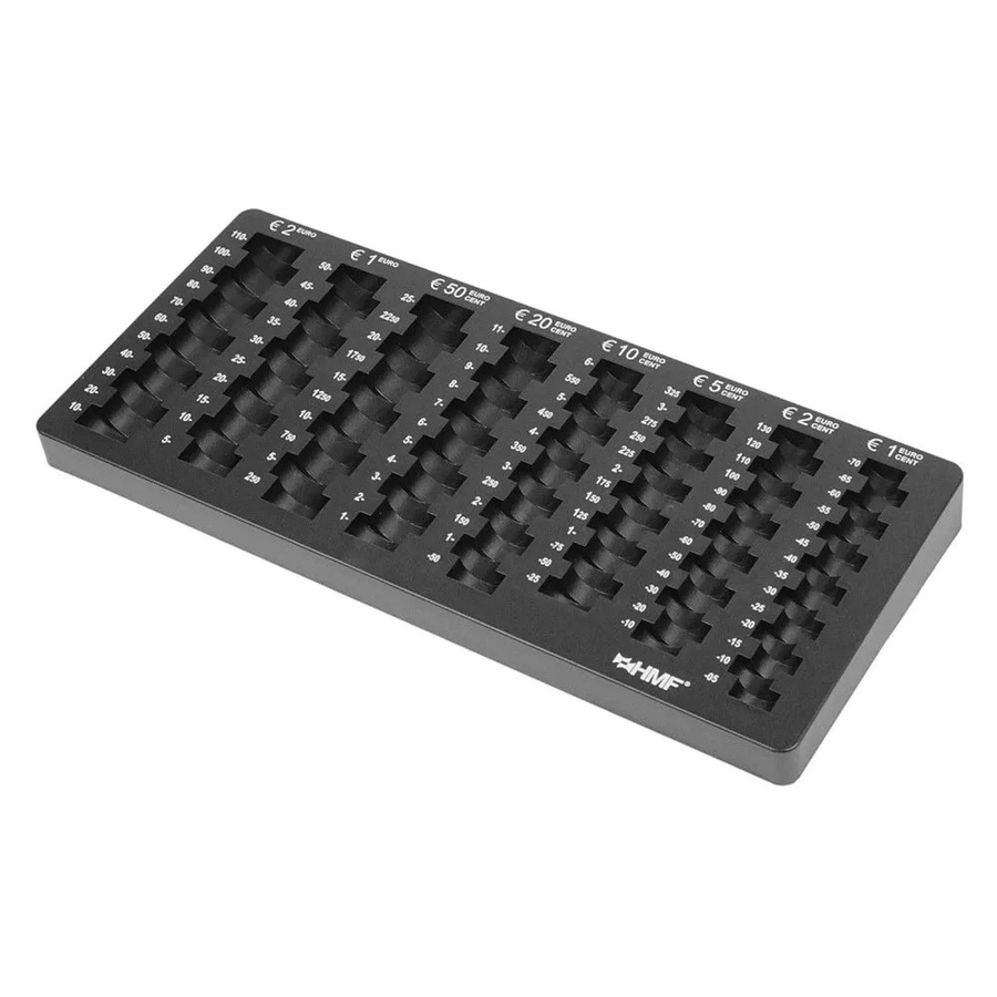 HMF 2701-02 Euro-Münzzählbrett abgeschrägt in Schwarz, B/T/H: 34 x 15 x 3 cm - Bild 2