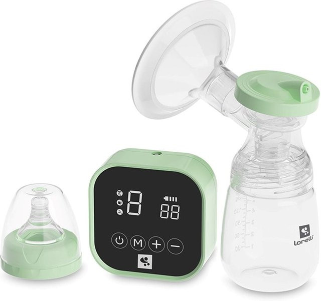 Lorelli Elektrische Milchpumpe Lea in Grün mit 180 ml Fassungsvermögen, Timer, LED-Anzeige, 4 Modi und 9 Vakuumstufen - Bild 1