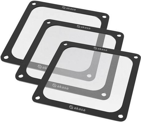 Akasa GRM12-M01-BKT3 PC-Lüftergitter mit Filter, Schwarz, 3er-Set, B/H: 12 x 12 cm - Bild 1