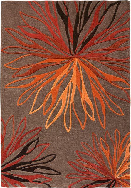 Heine Home Hochflorteppich aus 100% Wolle in Rot/Mehrfarbig, Rund, Handtufted mit High-Low-Effekt - Bild 1