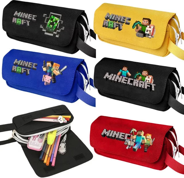 Miner Crafting Pixel Series Federmäppchen aus Segeltuch für Studenten und Schüler - Bild 1