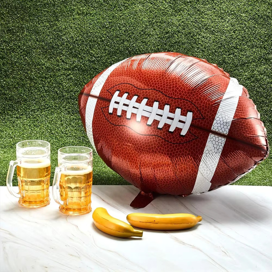 XQYY Sportliche Luftballons und Wimpelketten als Dekorationsset für Geburtstage und Sportveranstaltungen mit Fußball, Basketball und Rugby Motiven - Bild 2