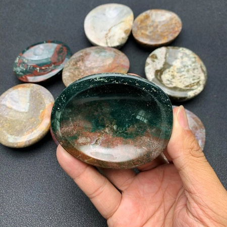 CrystalHola Dekoschale aus Ozeanjaspis-Kristall in Mehrfarbig