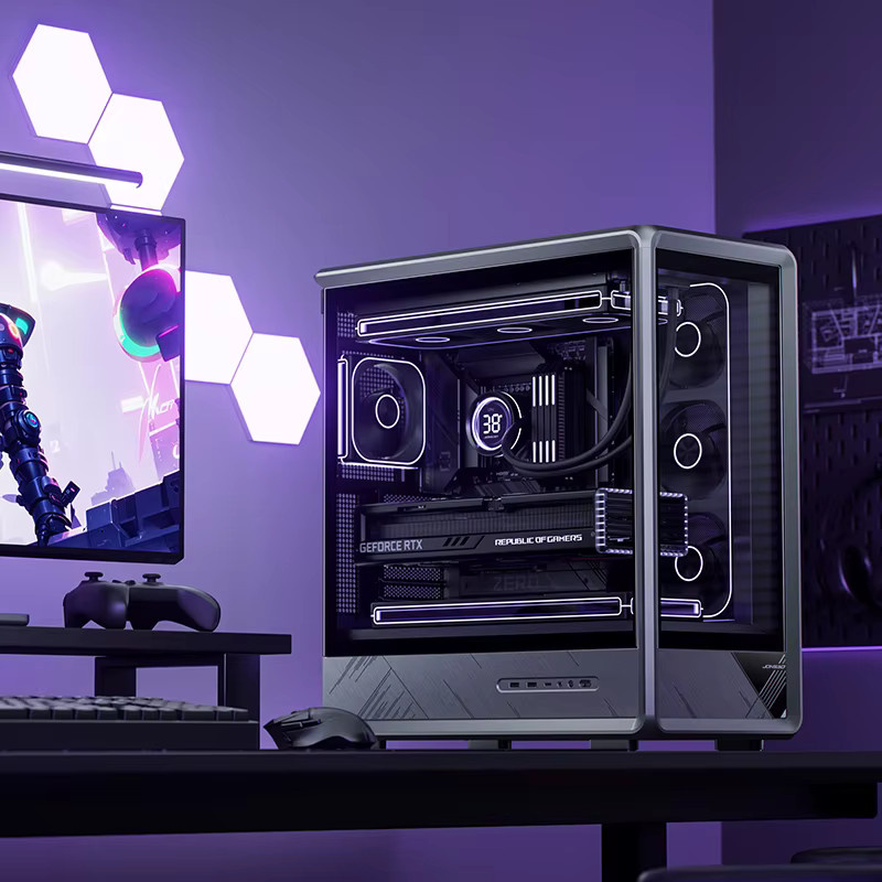 Jonsbo D401 ATX-Computergehäuse mit Panoramic Sea View für M-ATX und MINI-ITX Esports Gaming-Gehäuse mit Unterstützung für Dual 360-Wasserkühler - Bild 4