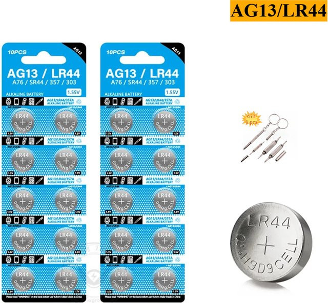 EOENKK Premium Alkalibatterien LR44 AG13 357 303 SR44 L1154F A76 Knopfzellen 1,5 V in Silber - Bild 1