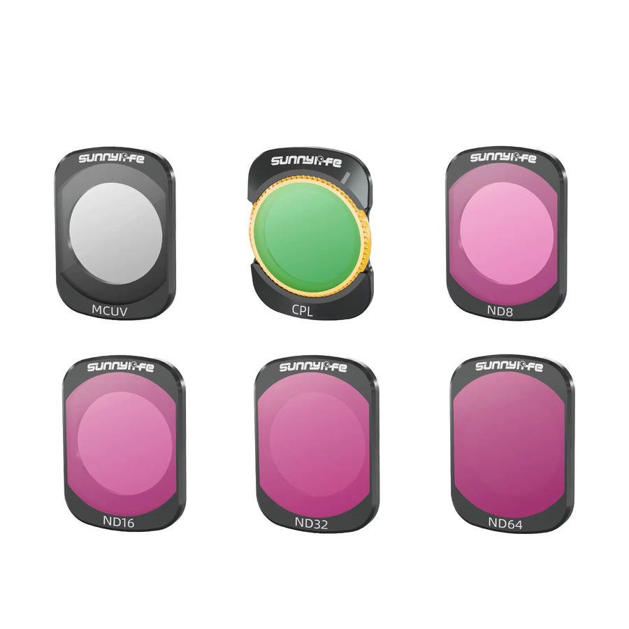 DJI Osmo Pocket 3 Objektivfilter-Set 6er-Pack mit ND8-ND64, CPL und MCUV Filtern in Schwarz und Violett für filmische HDR-Videos und Antireflexion - Bild 2