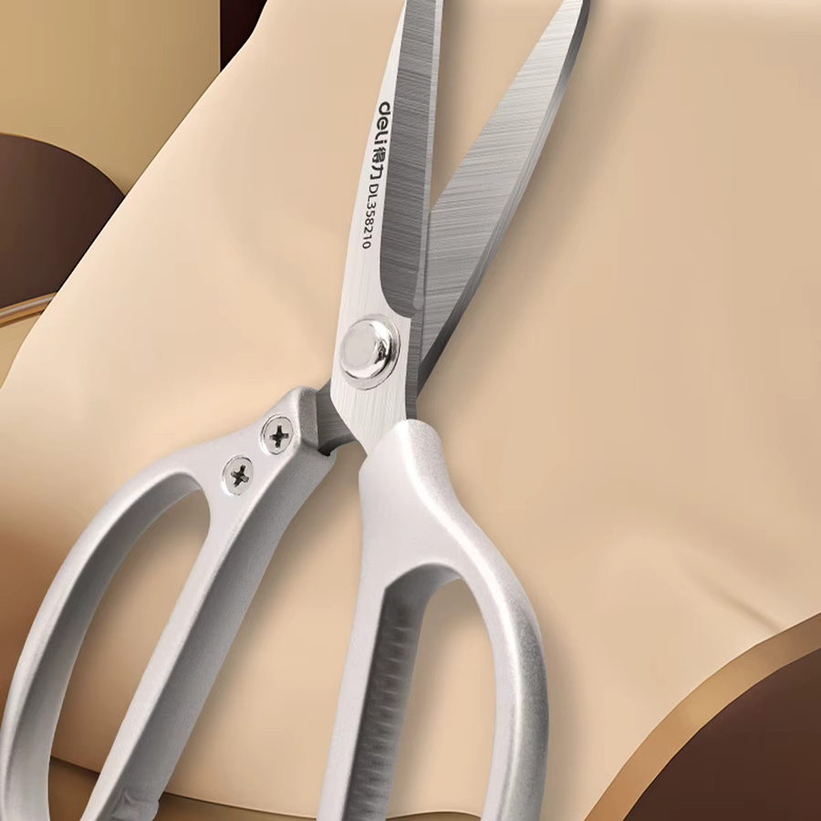 Deli Multifunktionale Edelstahlschere in Silber, 21,59 cm professionelle Industrieschere für Küche und Stoffe - Bild 6