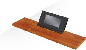 Hoesch Wannenablage aus wasserbeständigem Doubsiessholz in Braun, Breite: 95,8 cm, Tiefe: 24,7 cm, Höhe: 2,9 cm - Bild 1