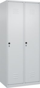 C+P Spind Classic PLUS Spind mit 2 Abteilen in Grau, H x B x T: 185 x 80 x 50 cm, mit Sicherheits-Drehriegel und 4 Garderobenhaken - Bild 1