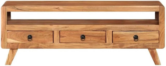 vidaXL TV-Schrank aus Massivholz Akazie in Braun im Mid-Century Design, B/T/H: 110 x 30 x 40 cm - Bild 1