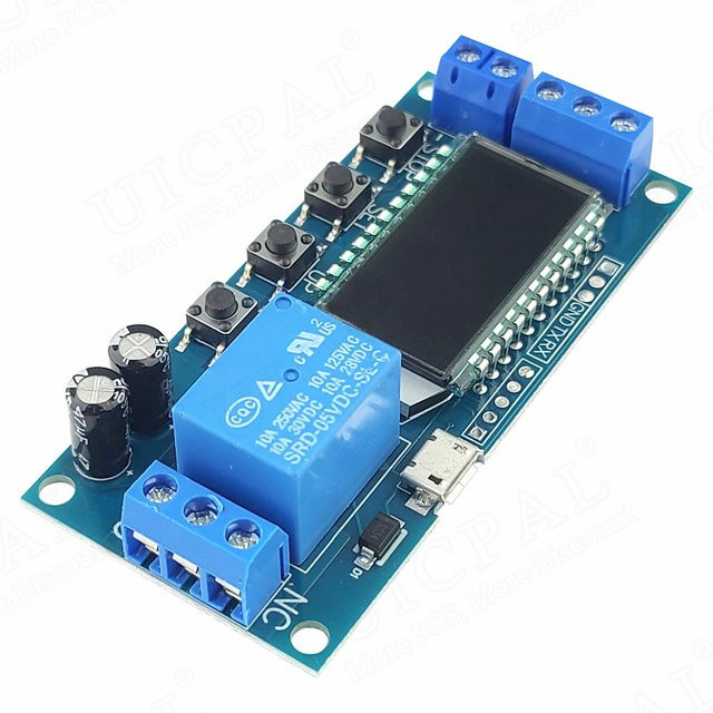 Einleitungs-Relais XY-LJ02 mit Anzeige und USB-C Anschluss, Verzögerungsmodul für Timing-Schaltungen, Blau - Bild 1