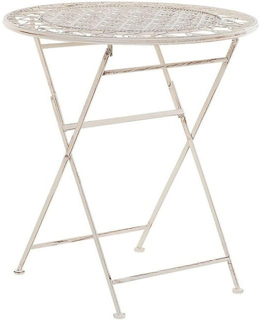 Runder Tisch Beliani Trieste in Hellbeige im Retro-Design, B/T/H: 70 x 70 x 76 cm - Bild 1
