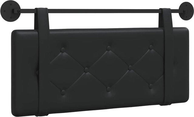 vidaXL Wandpaneel gepolstert in Schwarz aus Kunstleder, B/H: 110 x 55 cm - Bild 1
