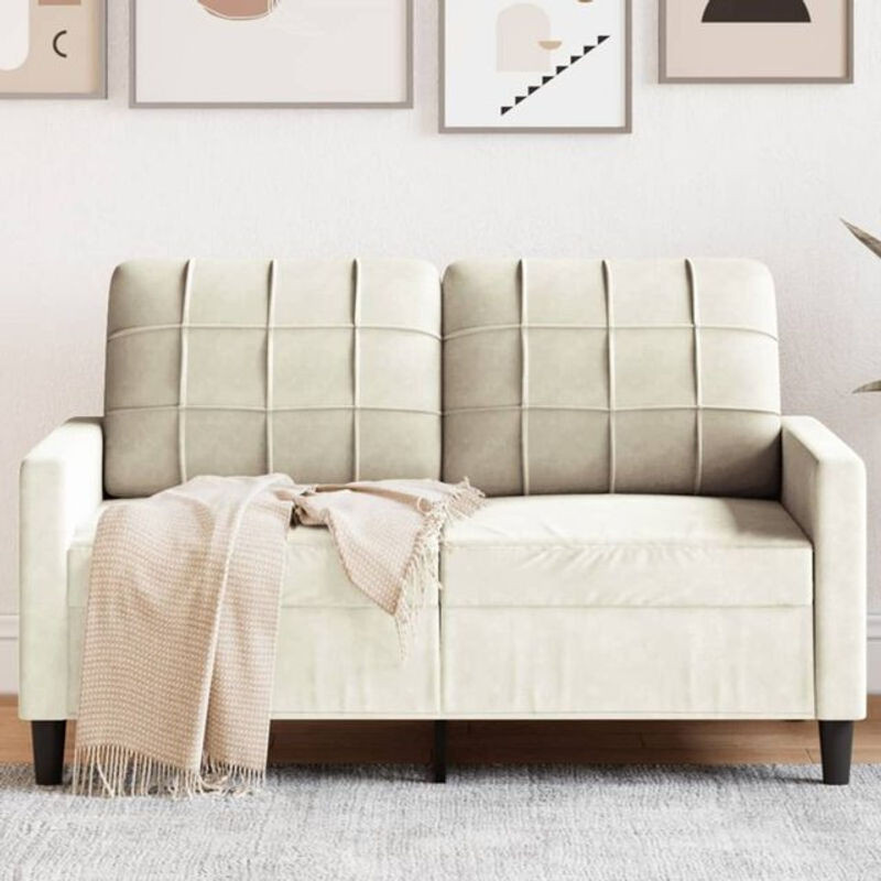 vidaxl 2-Sitzer-Sofa aus Samt in Beige mit Metallgestell, Modernes Design, Breite: 120 cm - Bild 1