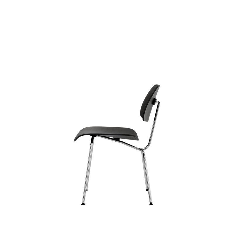 Vitra Plywood Group Dcm Schichtholzstuhl aus Esche in Schwarz mit Stahlrohren - Bild 2