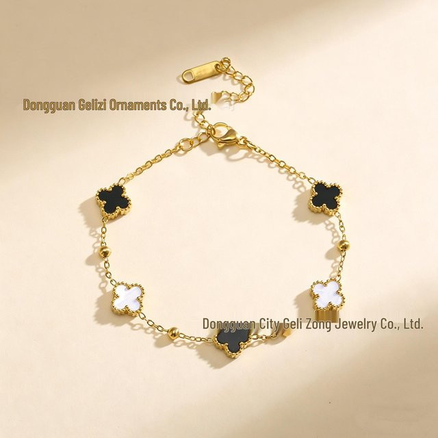 Chose One Armband, Edelstahl, Gold, Vierblättriges Kleeblatt, Unisex - Bild 1