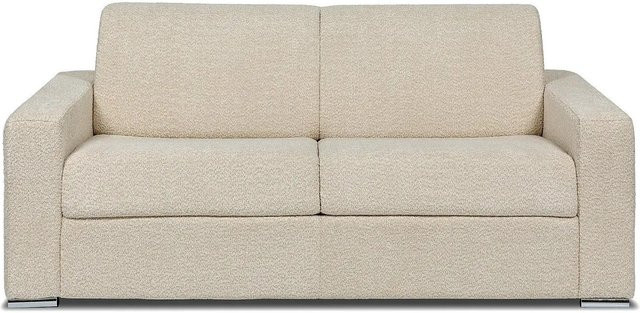 Vente-unique Schlafsofa Calito in Beige mit Bouclé-Stoff, Breite: 194 cm - Bild 1