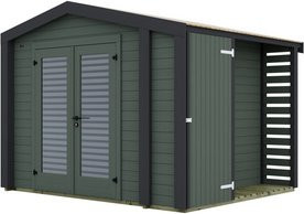 Weka Holz-Gartenhaus Killarney mit Satteldach in Grau-Grün lasiert, B/T/H: 300 x 300 x 246 cm - Bild 3
