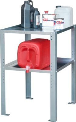Bauer Gebinderegal für Auffangwannen mit 2 Lagerebenen, Farbe: Silber, B/T/H: 69,8 x 60 x 90 cm - Bild 1