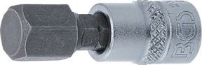 BGS Bit-Einsatz Innensechskant 10 mm mit 6,3 mm 1/4 Zoll Innenvierkant in Silber - Bild 1