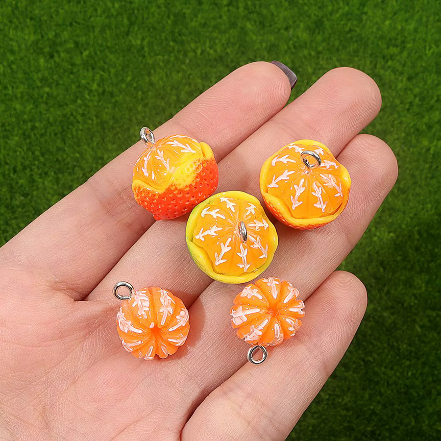 Anhänger, orange geformt, bunt - Bild 2