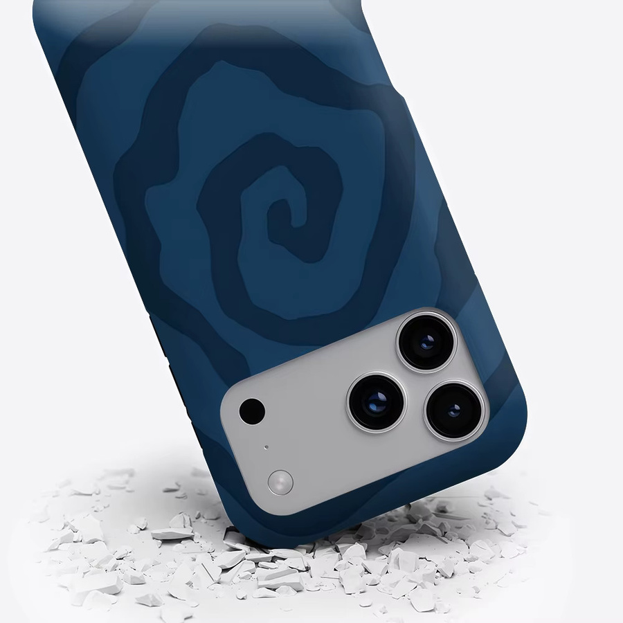 Potdemiel Marineblaue Spiral-Handyhülle für iPhone 17 16 15 14 13 Pro Max Plus mit Magnetfunktion und robustem Doppel-Schutz - Bild 3