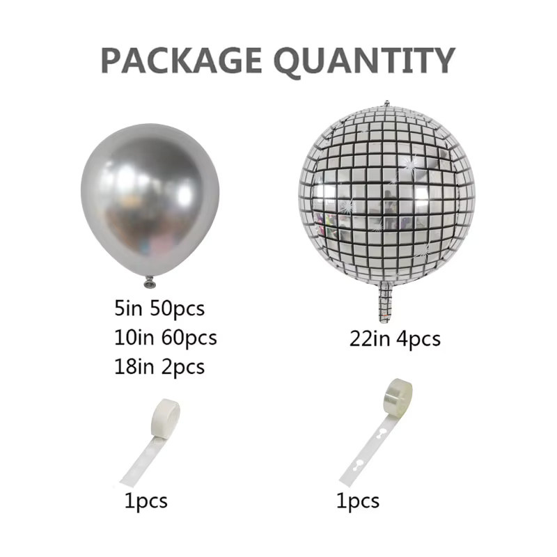 LQVYI Ballon Girlande Bogen Kit mit 118 Stück in Chrom Metallic Silber für Geburtstag, Hochzeit und Party - Bild 2