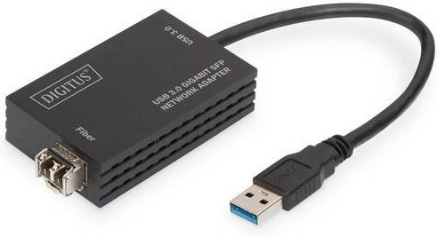 Digitus Netzwerkadapter USB 3.0 auf Gigabit SFP in Schwarz - Bild 1