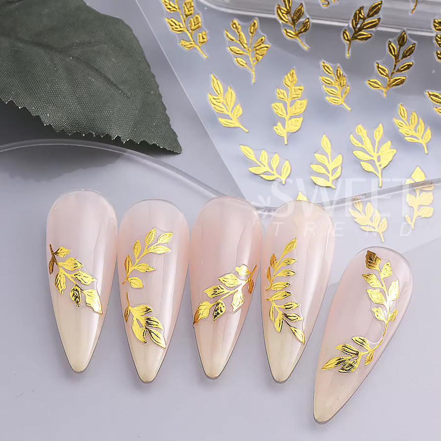 SWEET TREND Nagelaufkleber, 3D Metallic Gold, 2 Stück - Bild 2
