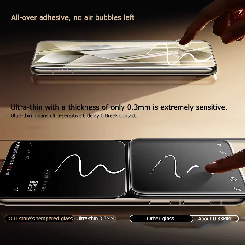 3-teiliges gehärtetes Glas Displayschutzfolie für Samsung Galaxy S24 Ultra, transparent, mit Fingerabdruck-Entsperrungsschutz und 9H Härtegrad - Bild 2