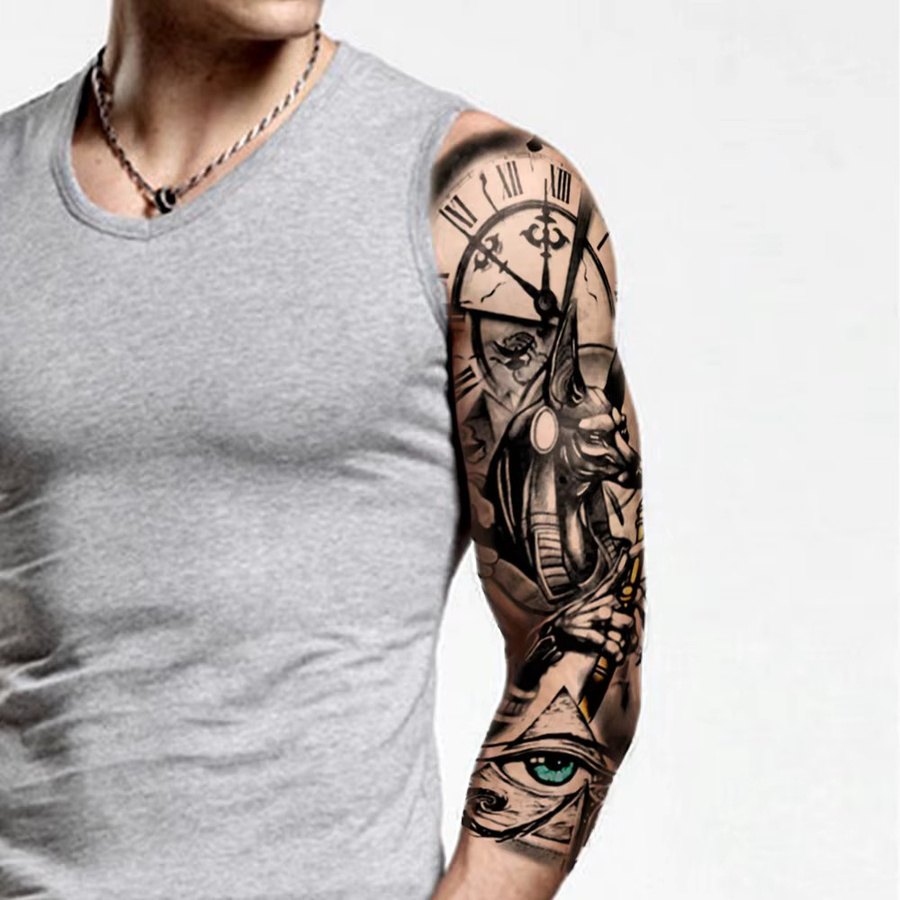 YOEMTAT Temporäre Tätowierung, Anubis, Armmanschette, Unisex - Bild 3