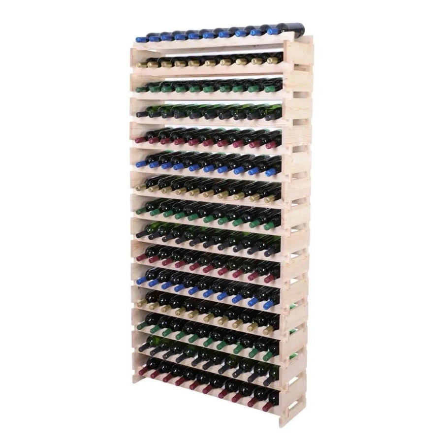 PROREGAL Weinregal VINOTECA FLEX aus massivem Kiefernholz, Natur unbehandelt, braun, H x B x T: 205 x 103 x 28 cm - Bild 2