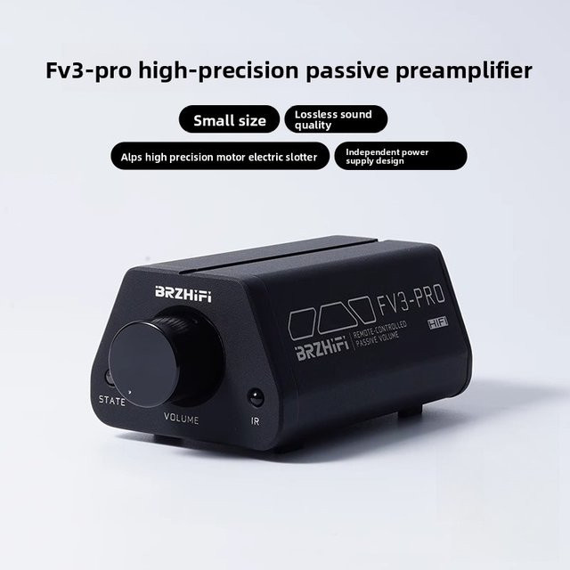 BRZHIFI Passiver Vorverstärker FV3-PRO mit Fernbedienung in Schwarz - Bild 1