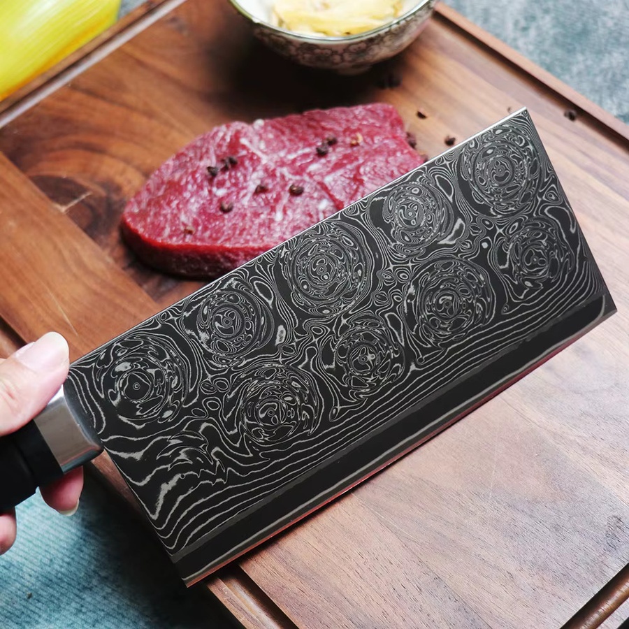 JUMCSONG Küchenmesser Cleaver in Schwarz mit 19,05 cm Klingenlänge - Bild 5