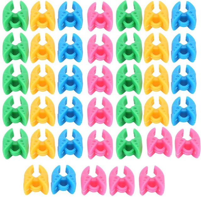 40 Stück KaiSai Spulenfixierclips aus Silikon in Gelb und Multicolour für dein Nähgarnzubehör - Bild 1