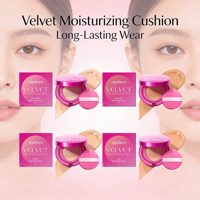 zephoco Velvet Air Cushion Foundation, ölkontrollierend, wasserfest - Bild 1